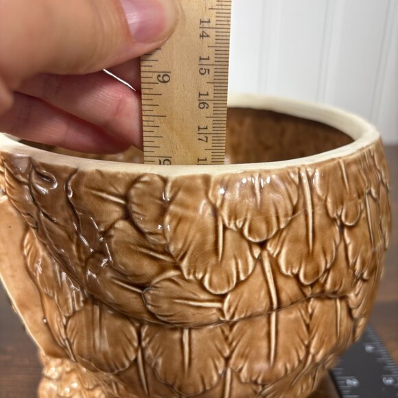 Vintage Owl Cookie Jar Retro Pottery Kitchen Canister Wise Owl Teacher - Picture 14 of 16